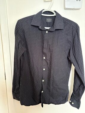 Selected Homme Men's Dark Navy Micro Dot Dress Shirt